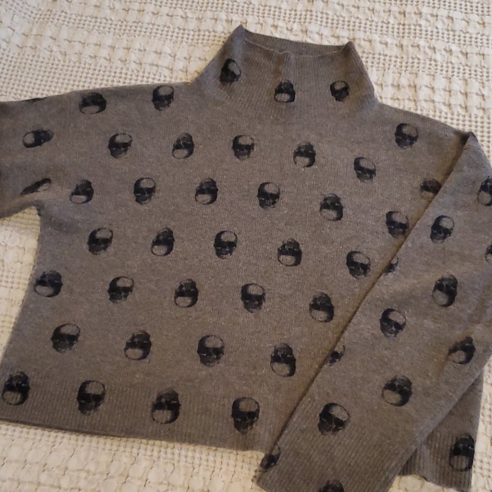 Skull Cashmere cropped sweater